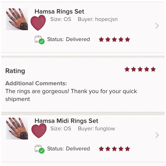 HAMSA ♡ Bohemian Midi Rings GIFT SET - Picture 5 of 6